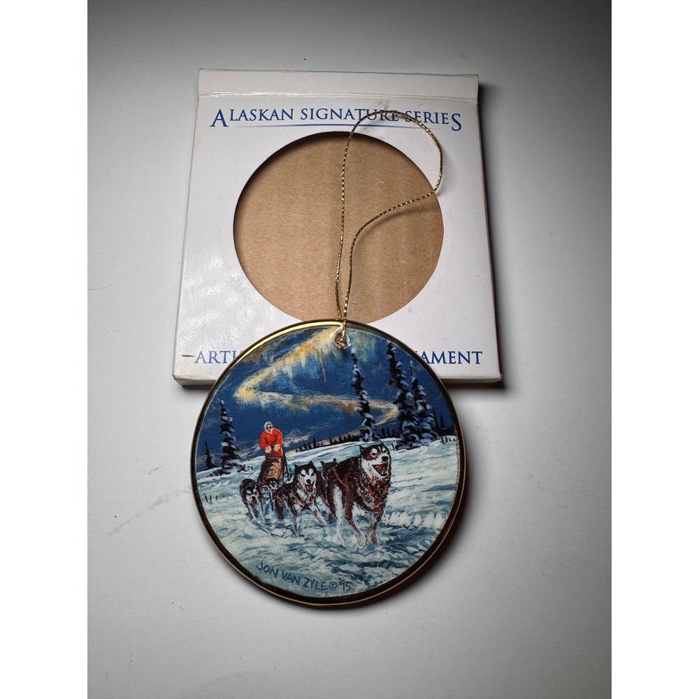 Jon Van Zyle Alaskan‎ Signature Series Dog Sled Team Ornament